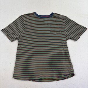 PX Premium Xpression Mens T-Shirt XL Striped Retro Indie Skater 90s Vibe Pocket